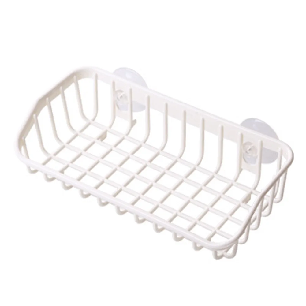 Kitchen Sink Suction Cup Drain Basket Sponge Rack Multifunctional Dishwashing Storage Rack - Beige