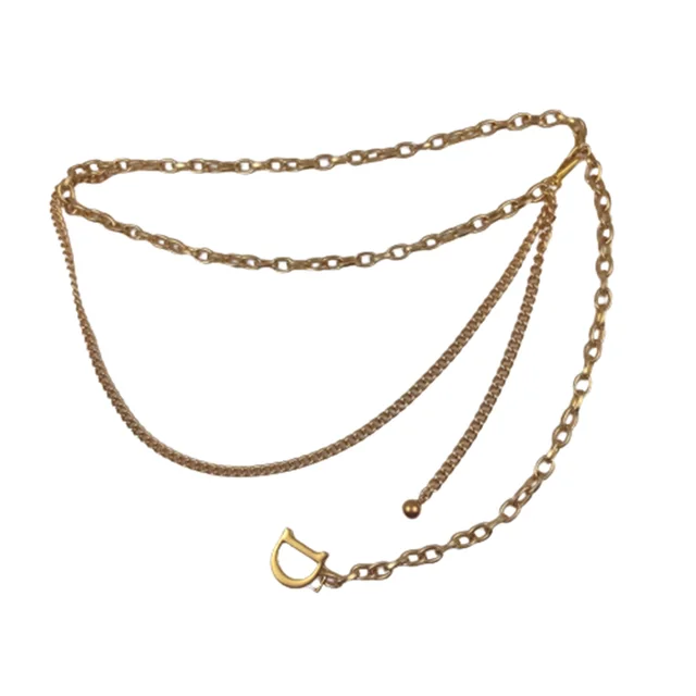 Fashion Multi layer Chain Belt Decorated D Letter Pants Chain Gold - Shop at LoveMi