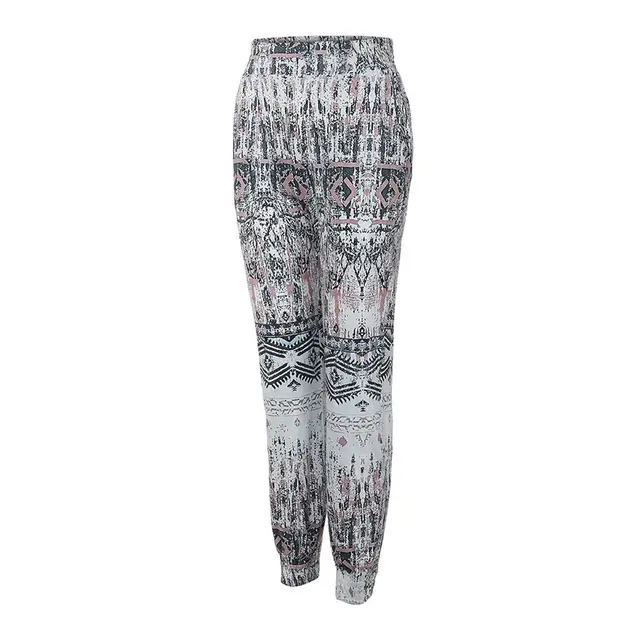 Summer New Women's Fashion High Waist Printing Casual Slim Fit Thin Trousers Light Grey - Shop at LoveMi