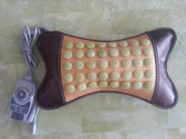 Natural Jade Pillow Heating Pillow Cervical Vertebra Physiotherapy Health Pillow Beige Topaz Horn - Shop at LoveMi