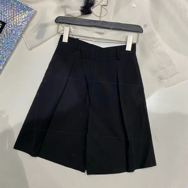 Bermuda Shorts Suit Diagonal Placket Shorts Shorts Black - Shop at LoveMi