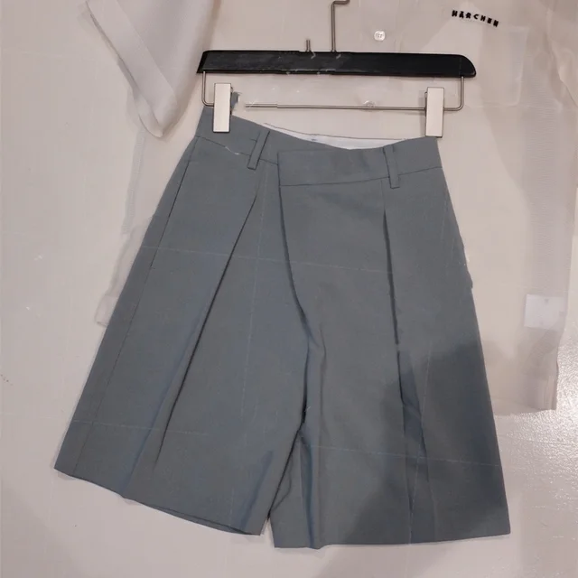 Bermuda Shorts Suit Diagonal Placket Shorts Shorts Grey - Shop at LoveMi