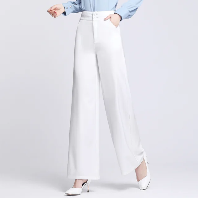Women's Summer High Waist Summer Thin Plus Size Women's Trousers White - Shop at LoveMi
