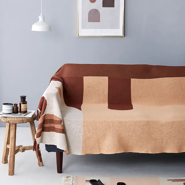 Nordic Morandi Simple Knitted Sofa Blanket Air Conditioning Blanket Take Towel Bed Take Hotel Bed End Blanket Color - Shop at LoveMi