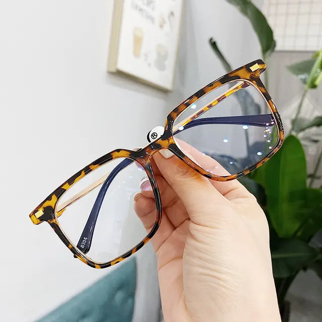 Plain Glasses, Square Glasses Frame, All match Myopia Glasses Frame Leopard Print - Shop at LoveMi