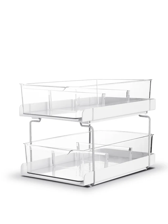 Cabinet Seasoning Bottle Cosmetics Double Drawer Drawer Pull out Rack Base - Shop at LoveMi