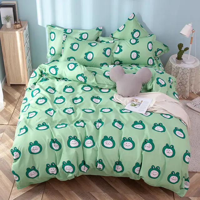 Four piece Autumn And Winter Aloe Cotton Three piece Duvet Cover Sheet Frog Prince - Shop at LoveMi
