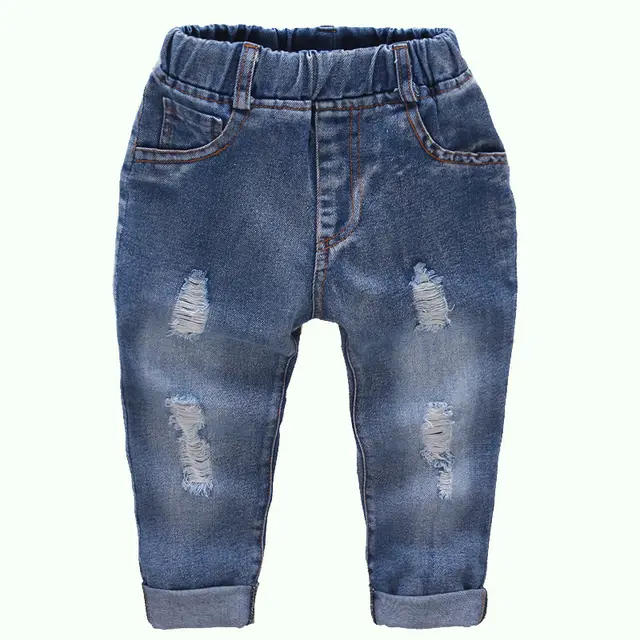 Children's Ripped Casual Pants, Children's Trousers, Boys' Spring And Autumn Jeans Light Blue - Shop at LoveMi