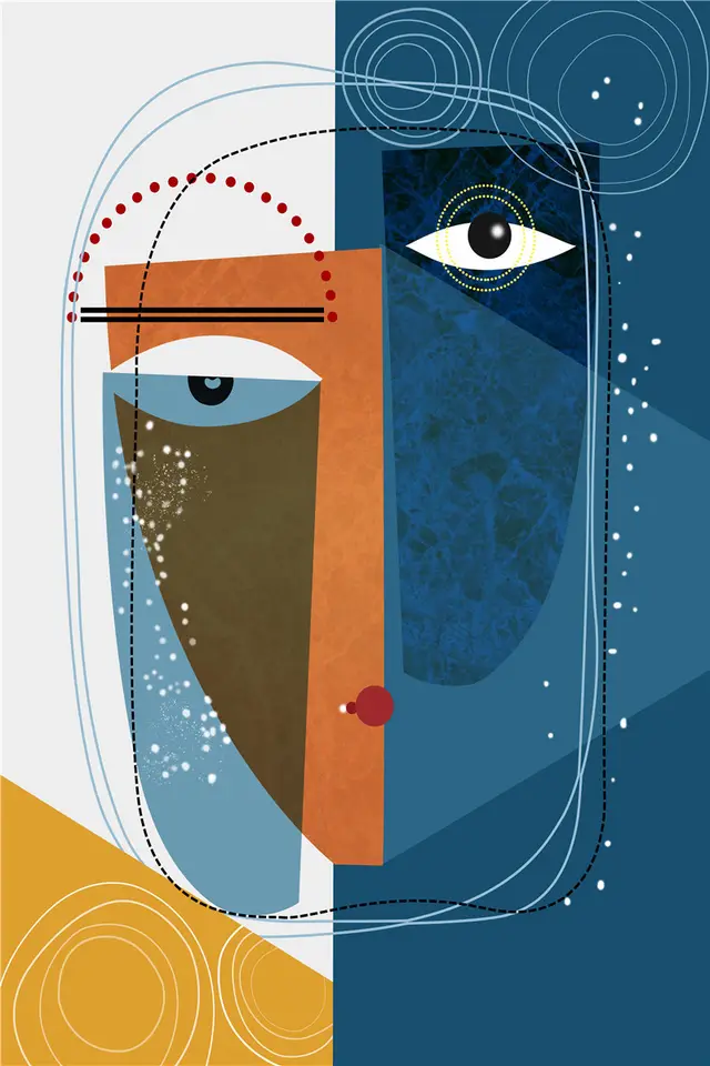 Abstract Geometric Line Character Decorative Painting Painting Core Inkjet - Shop at LoveMi