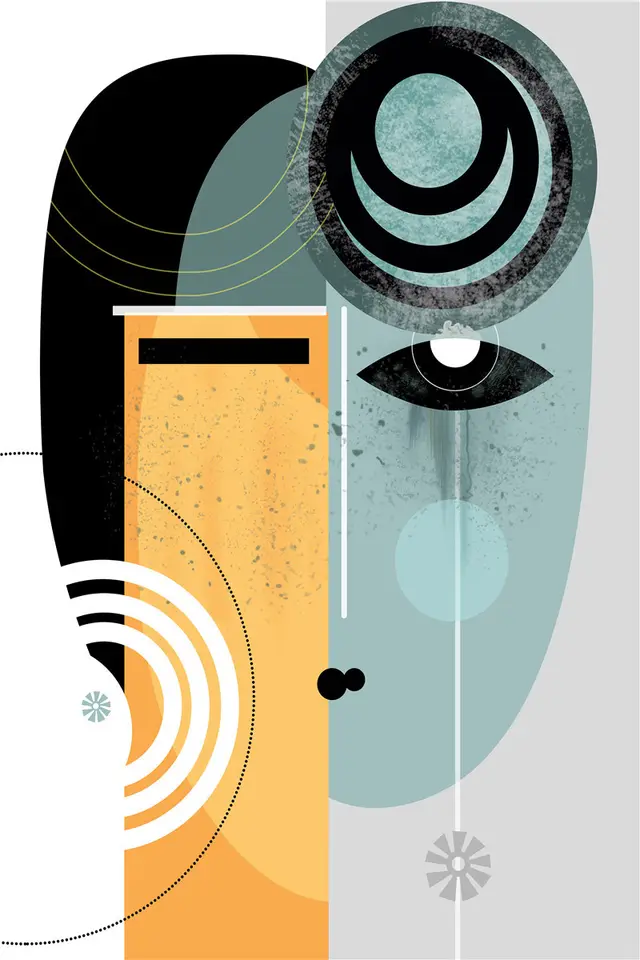 Abstract Geometric Line Character Decorative Painting Painting Core Inkjet - Shop at LoveMi