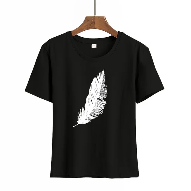 Short Sleeve Feather Cartoon Black - Shop at LoveMi