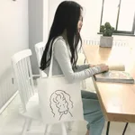 Simple Letter Printed Canvas Student School Bag - Distribute Girls