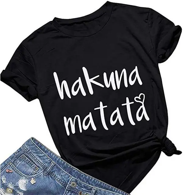Letter Printing T Shirt Casual Short Sleeved Shirt Printing Short Sleeved Black - Shop at LoveMi