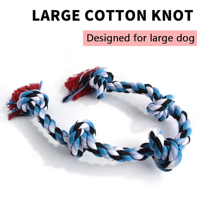 Pet Large Cotton Rope Toy For Large Dog Tibetan Mastiff Training Big Dog Molar Toy Supplies Blue - Shop at LoveMi