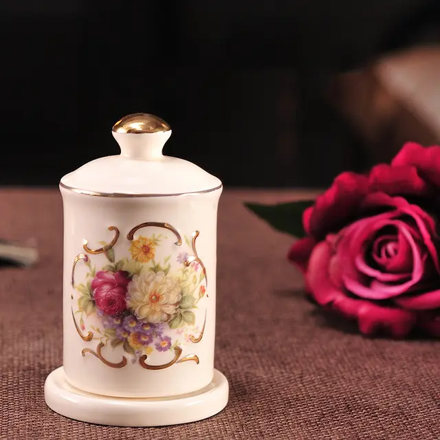European Style Toothpick Holder Ceramic Toothpick Bottle Living Room - Shop at LoveMi