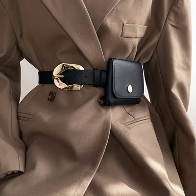 Women's Belt Decoration With Suit Coat Dress Black Waist Bag Belt And Bag - Shop at LoveMi