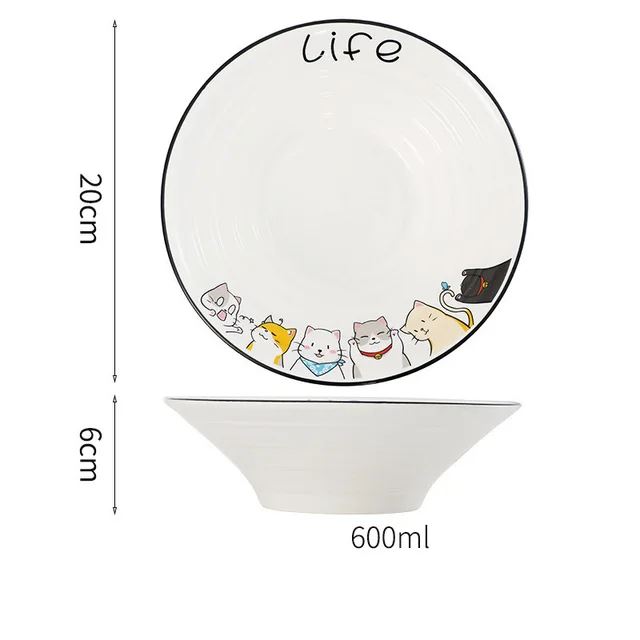 North Cat Ceramic Bowl Household Ceramic Noodle Bowl Cute Ideas - Shop at LoveMi