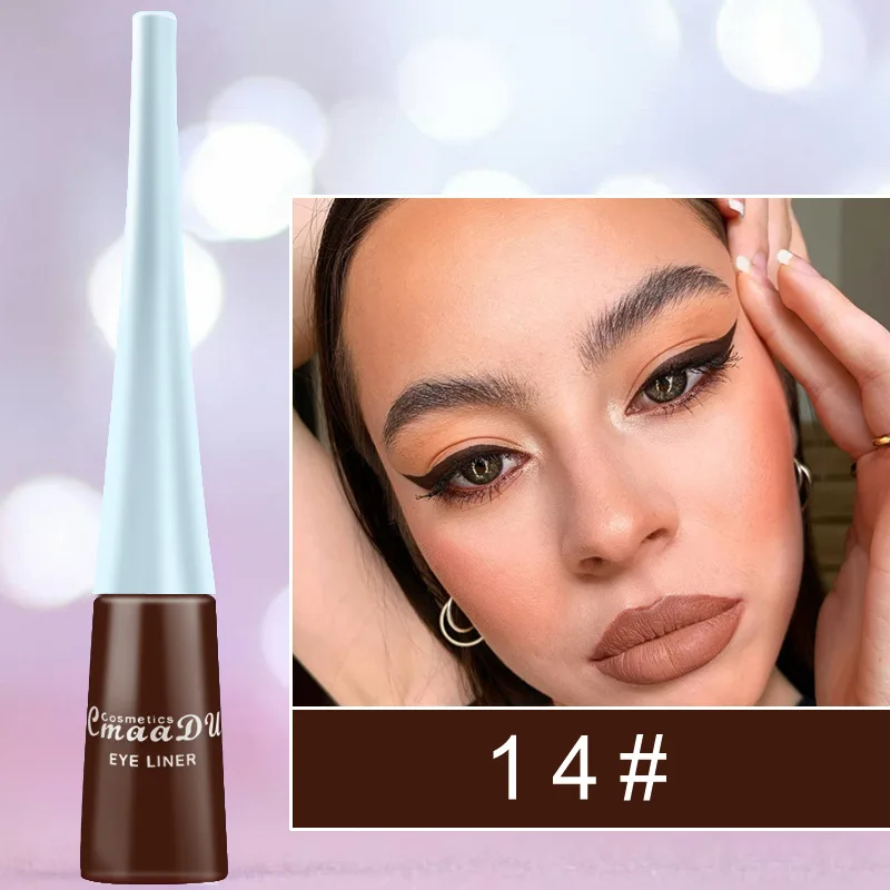 17 Colour Liquid Eyeliner Matte Quick-Drying Colour Eyeliner Lasting Non-Blooming Matte Glitter Eyeliner - 14 Style