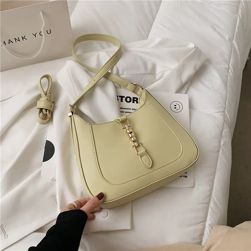 Summer New Style Korean Fashion Texture One shoulder Underarm Bag Popular Lady Messenger Bag Yellow - Shop at LoveMi
