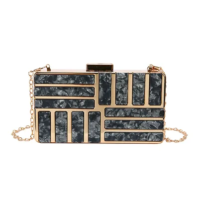 Ladies Square Bag Acrylic Clutch Black - Shop at LoveMi