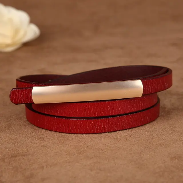 Women's Belt All match Thin Belt Jeans Short Red - Shop at LoveMi