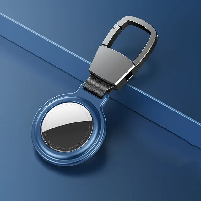Compatible with Apple, Tracker Protective Cover AirTag Positioning Anti lost Device Magnetic Keychain Aluminum Alloy Cover Sea Blue - Shop at LoveMi