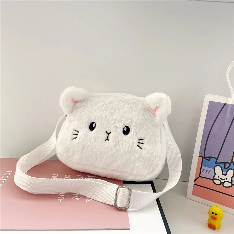 Cute Soft Plush Children's Shoulder Bag White - Shop at LoveMi