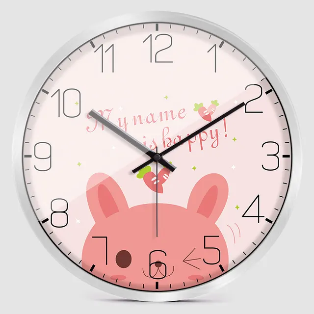 Simple Silent Wall Clock Cute Cute Pet Children's Room Quartz Clock 11A - Shop at LoveMi