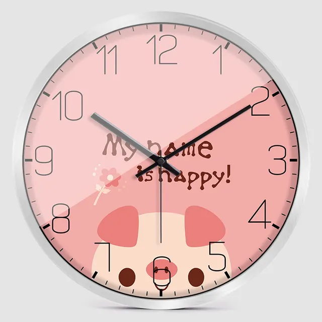 Simple Silent Wall Clock Cute Cute Pet Children's Room Quartz Clock 9A - Shop at LoveMi