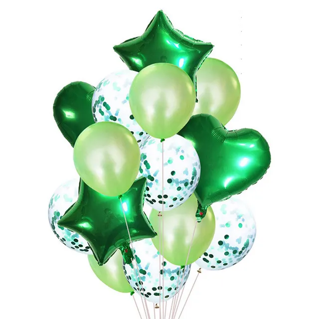 New 18 inch Five pointed Star Heart shaped Aluminum Foil Balloon Set Green - Shop at LoveMi