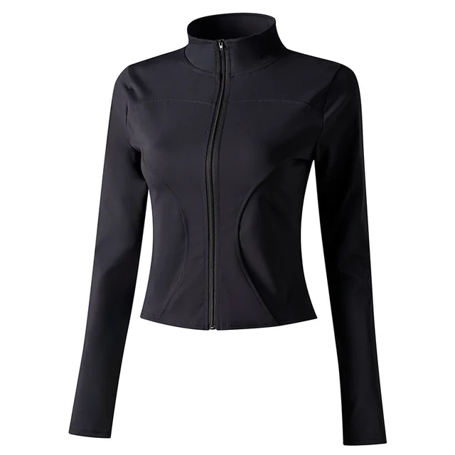 Yoga Sports Running Cycling Yoga Wear Jacket Black - Shop at LoveMi
