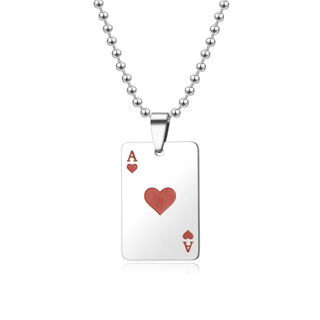 Poker Keychain Necklace Necklace Red - Shop at LoveMi