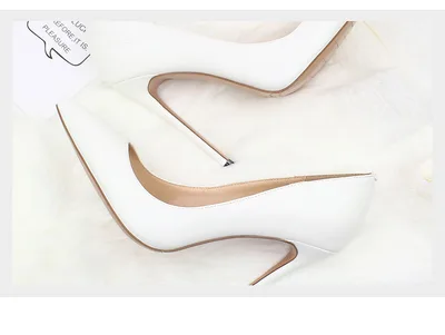 High Heels Women's Shallow Mouth Stiletto High heeled Large Size White - Shop at LoveMi