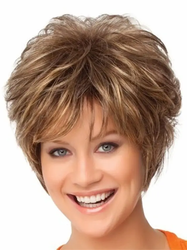 Wig Female Short Curly Hair Short Hair Lady Fluffy Natural Linen - Shop at LoveMi