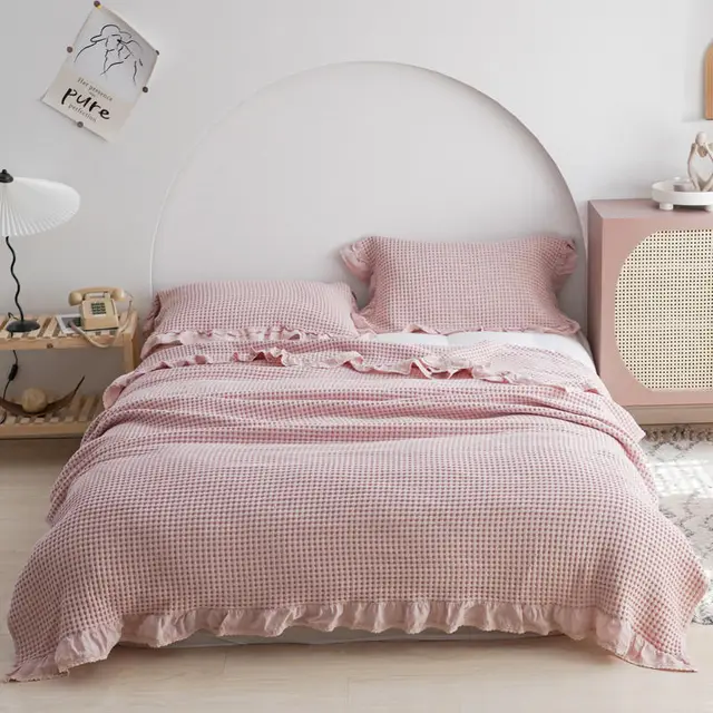 Nordic Nap Blanket Single Double Air Conditioning Blanket Pink - Shop at LoveMi