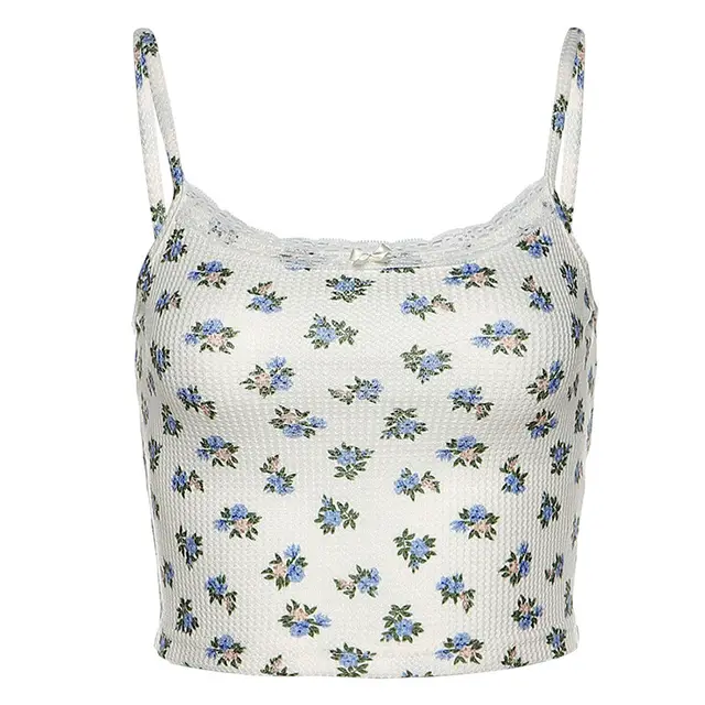 Sweet Bm Girl Cute Floral Lace Trim Slim Small Sling Girl Showing Umbilical Slimming T shirt Trend Apricot - Shop at LoveMi