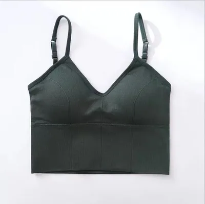 Cotton Sports Bras Women Push Up Solid Sports Bra Jogging Gym Green - Shop at LoveMi