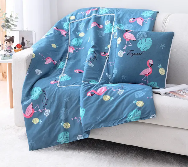 Cartoon Pillow Quilt Custom Logo Multifunctional Dual purpose Pillow Quilt Office Nap Pillow Quilt Love Leaf Bird - Shop at LoveMi
