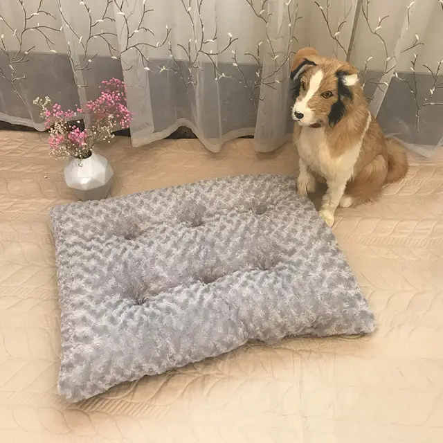 Rose Plush Pet Mat Plush Cat And Dog Mat Grey - Shop at LoveMi