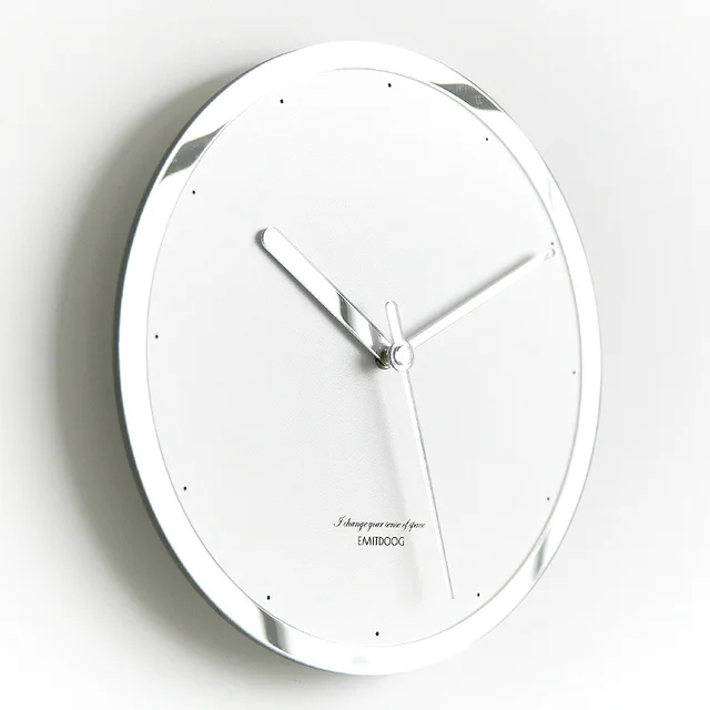 Modern Minimalist Creative Wall Clock Nordic American Living Room Silvery - Shop at LoveMi
