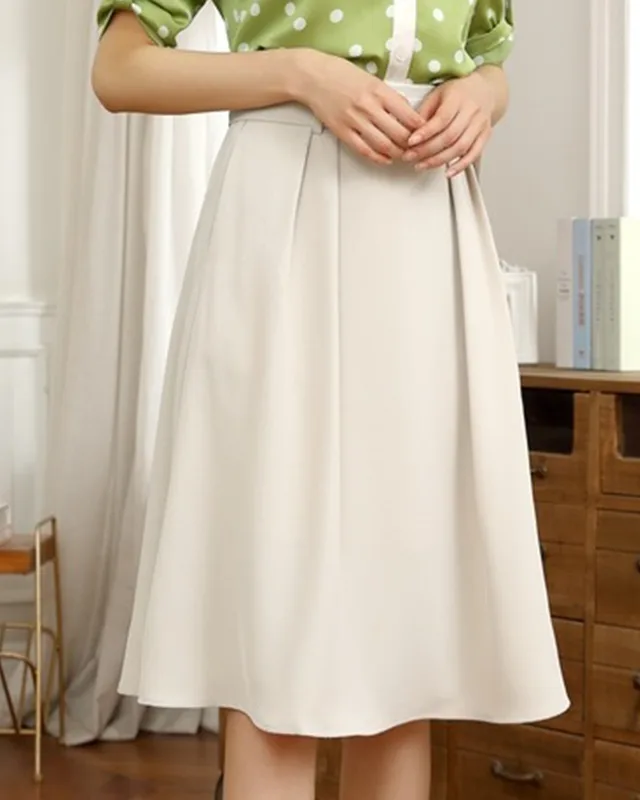 Mermaid Skirt Chiffon Skirt High Waist A line Mid length White - Shop at LoveMi