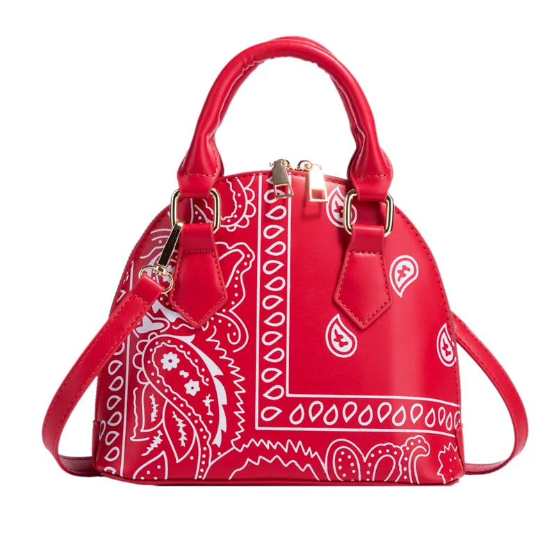 Cashew Flower Shell Handbag Simple Chain Shoulder Bag Diagonal Ladies Bag Red - Shop at LoveMi