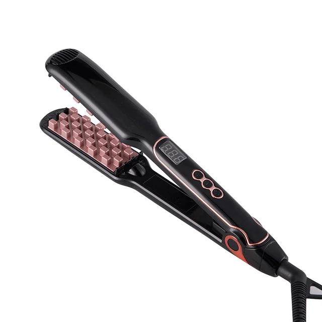 Hairdressing Tools Fluffy Hair Straightener Styling Hair Straightener Black Gold - Shop at LoveMi