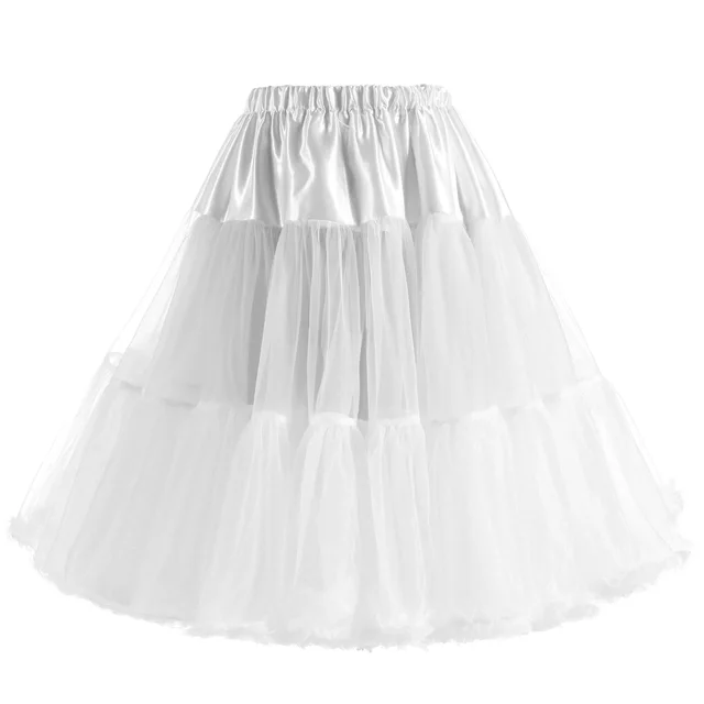 Lengthened Hexagonal Mesh Tutu Skirt Violent Boneless Skirt Petticoat White - Shop at LoveMi