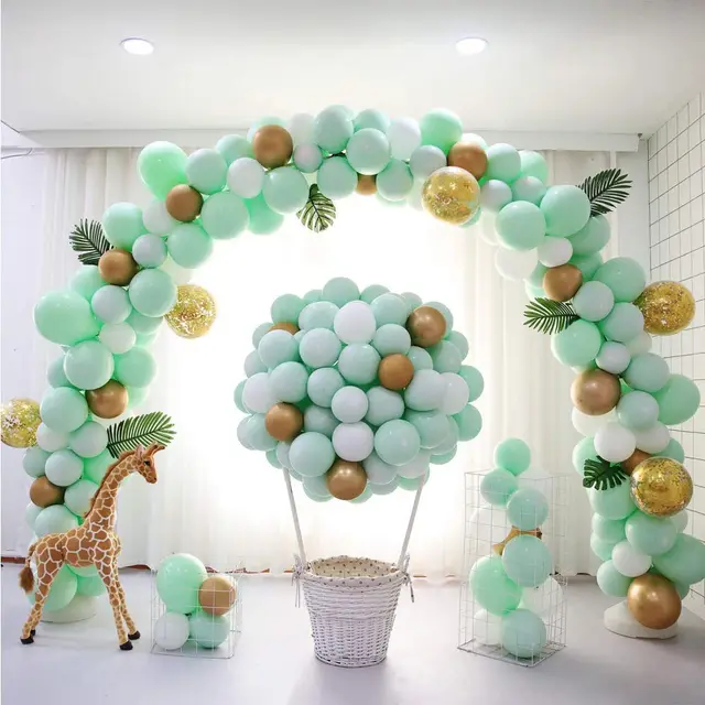 Macaron Balloon Chain Set Birthday Balloon Party Decoration Mint Green Balloon Set Mint Green - Shop at LoveMi