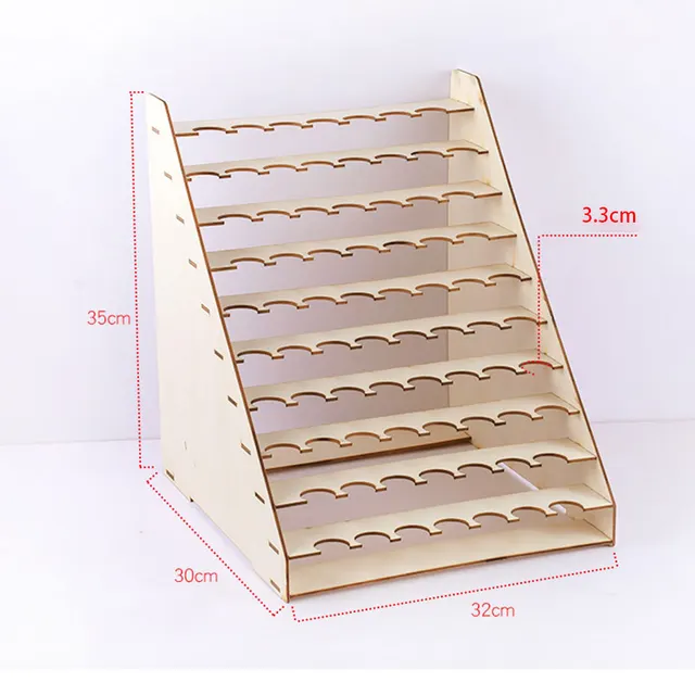 75 Holes Wood Paint Bottle Rack Organizer Brushes Tools Storage Stand Holder 75Hole Tool Holder - Shop at LoveMi