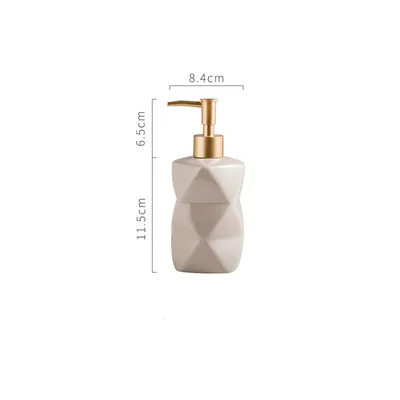 Ceramic Hand Sanitizer Bottled Shower Gel Shampoo Lotion Press Bottle Khaki - Shop at LoveMi