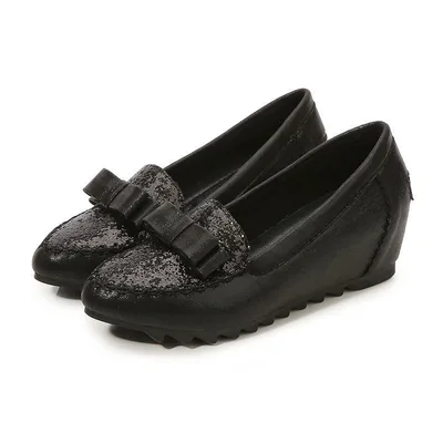 Womens Pumps Pointed Toe Wedge T Strap Buckle Casual Ladies Shoes Breathable Hollow Out Black - Shop at LoveMi