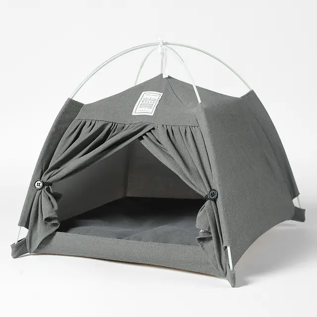 Summer New Style Removable Cotton And Linen Tent Nest Light Grey - Shop at LoveMi