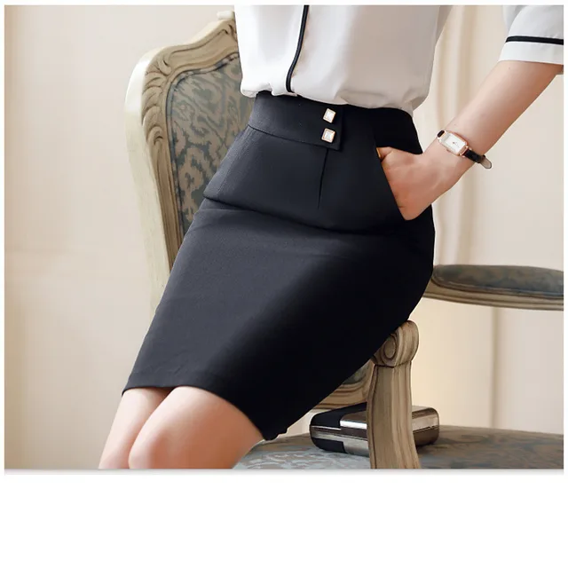 Suit Skirt Black One Step Skirt Professional Wear Bag Skirt Black - Shop at LoveMi